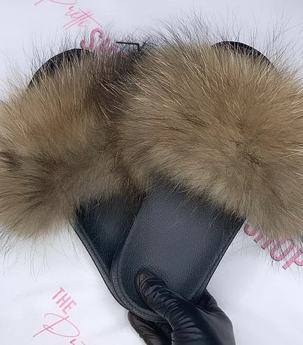 Faux Fur Slides - The Pretti Shop