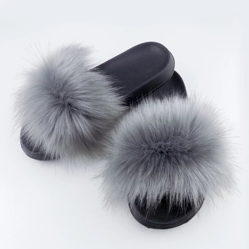 Faux Fur Slides