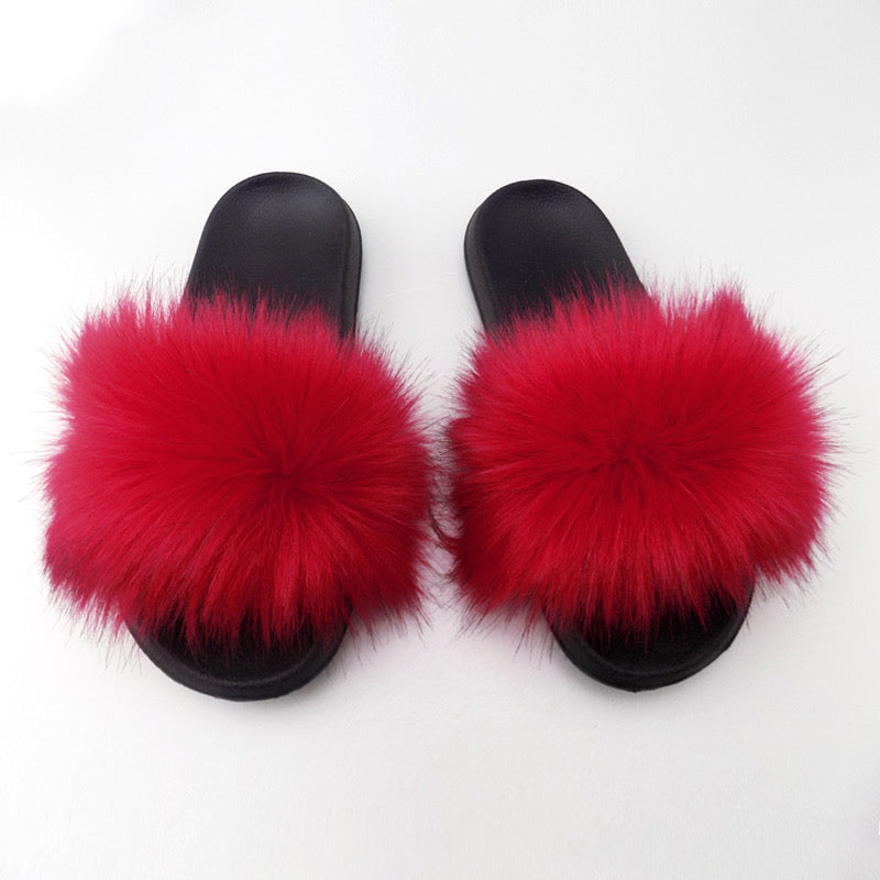 Faux Fur Slides